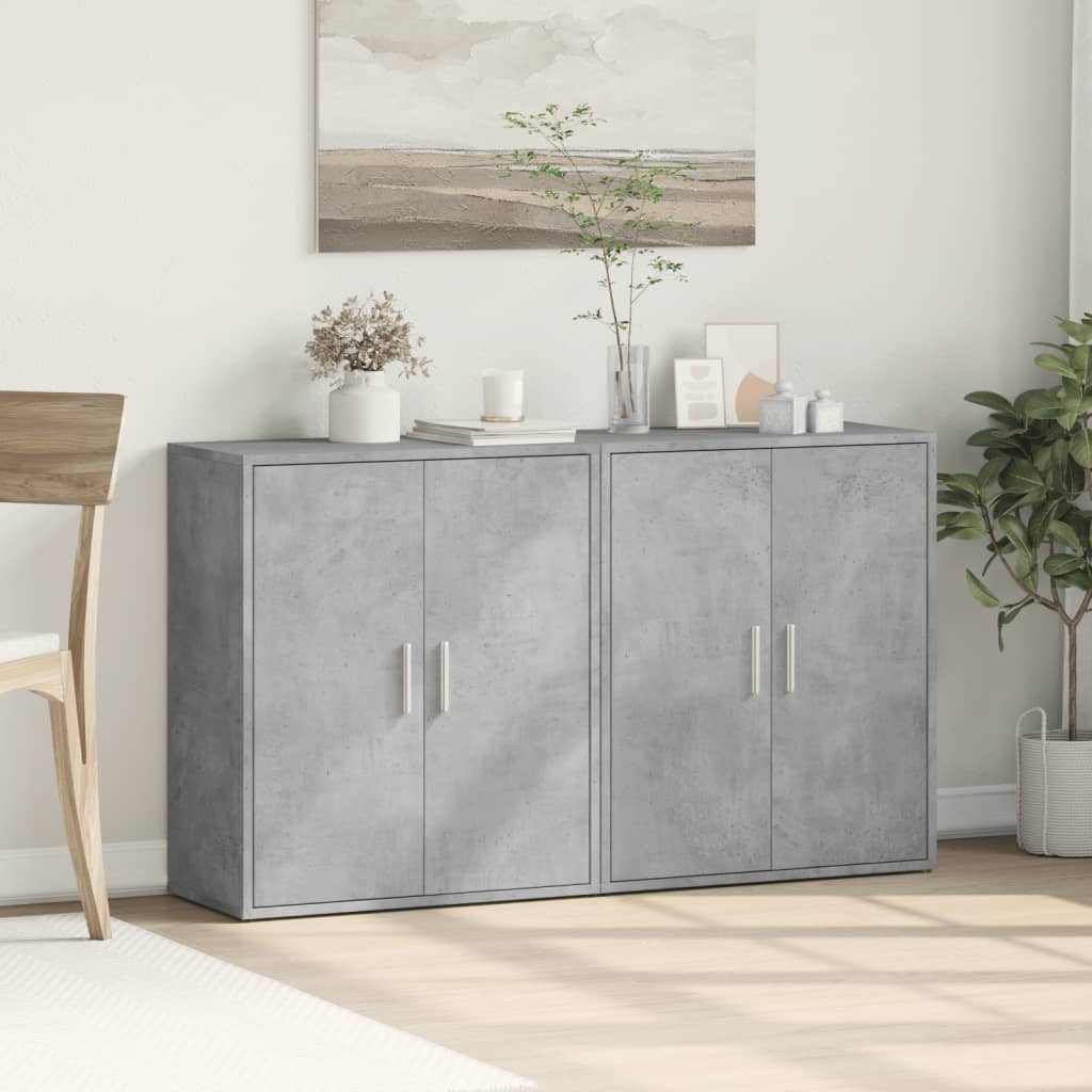 Sideboards, 2 pcs, concrete, 60x31x70 cm, engineered wood
