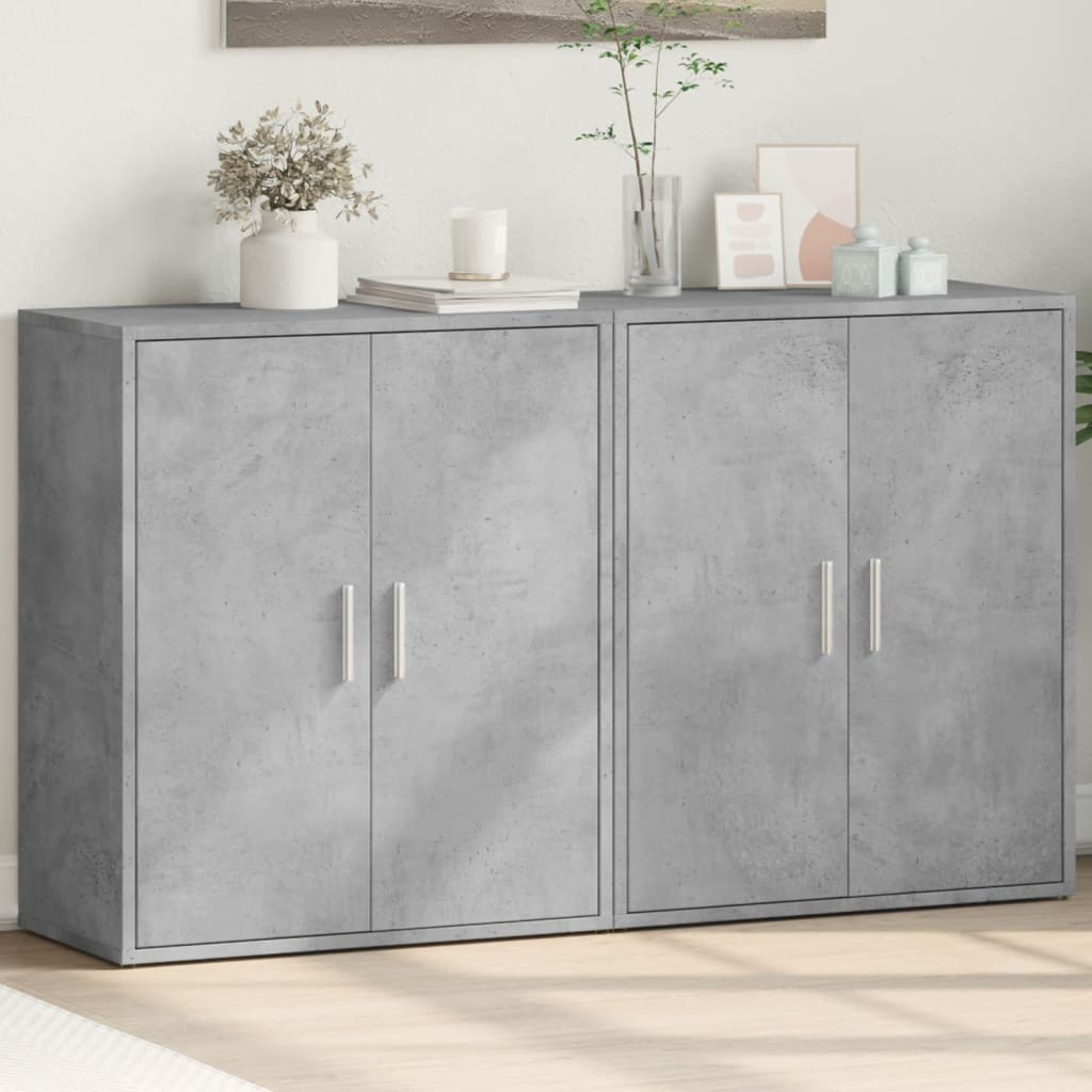 Sideboards, 2 pcs, concrete, 60x31x70 cm, engineered wood