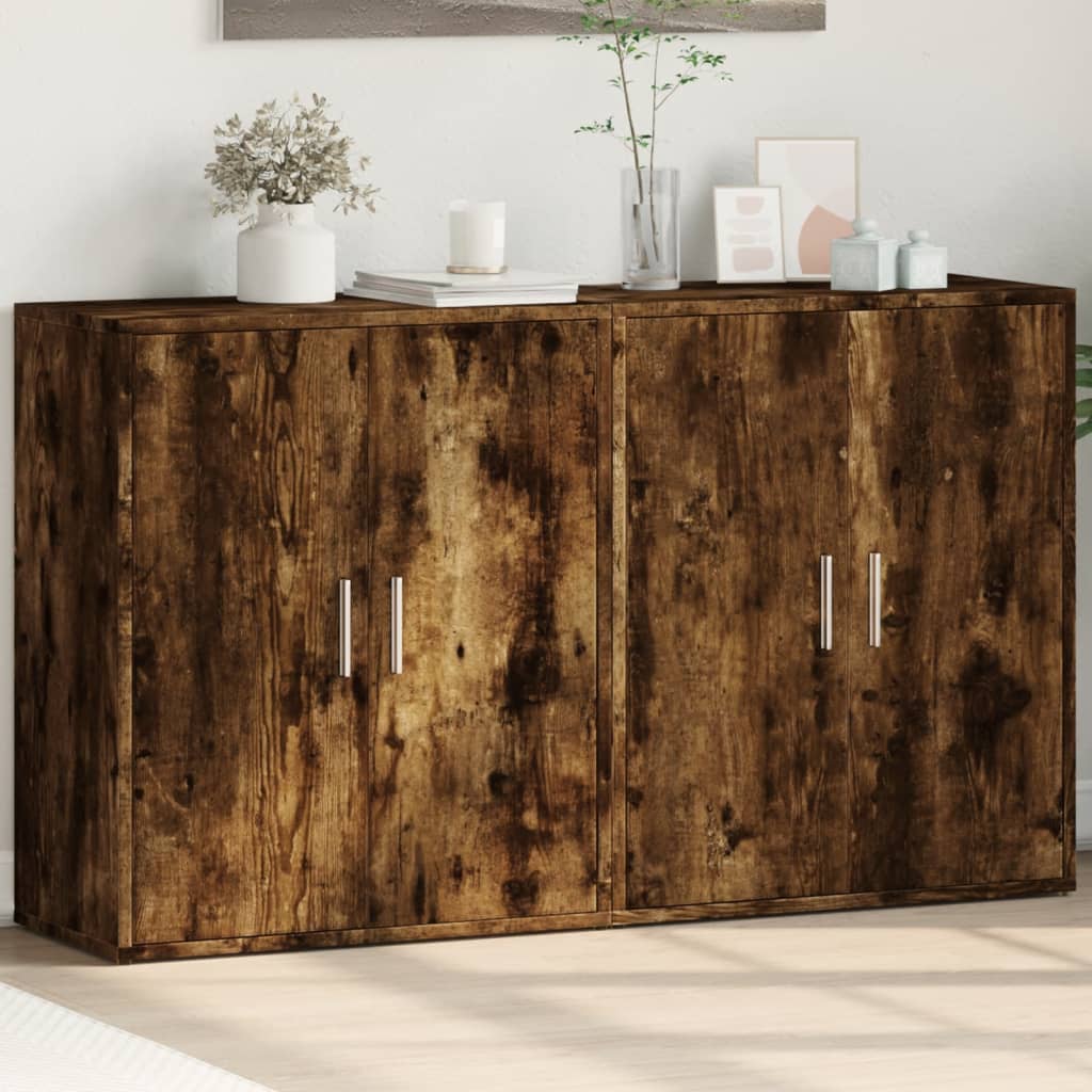 Sideboards, 2 pcs, smoky oak, 60x31x70cm, wood