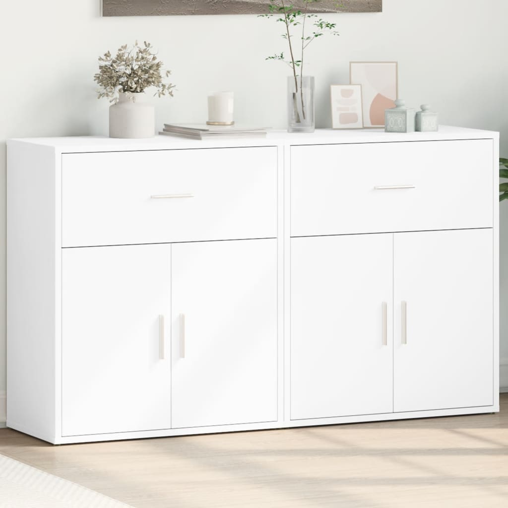 Sideboards, 2 pcs, white, 60x31x70 cm, engineered wood