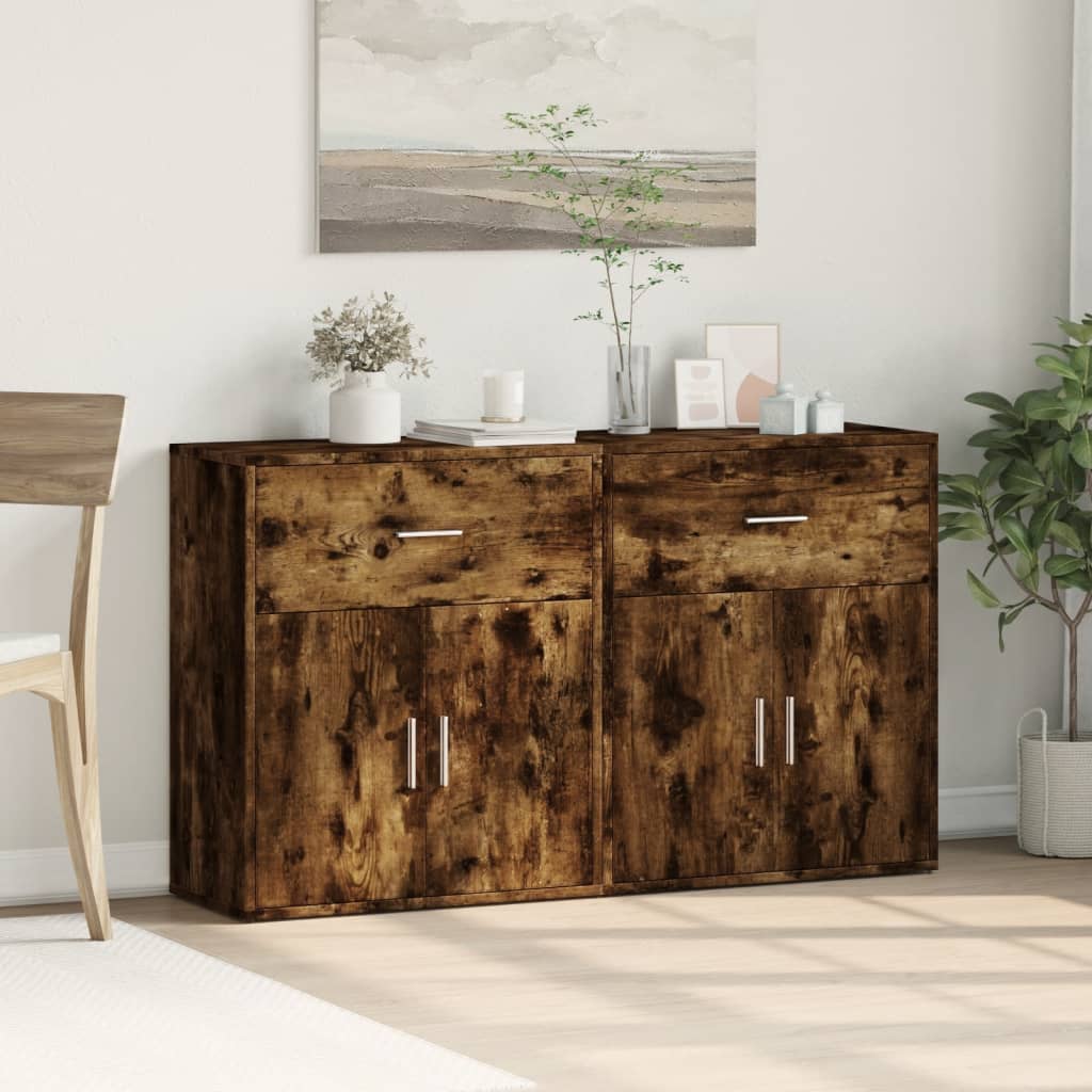 Sideboards, 2 pcs, smoky oak, 60x31x70cm, wood