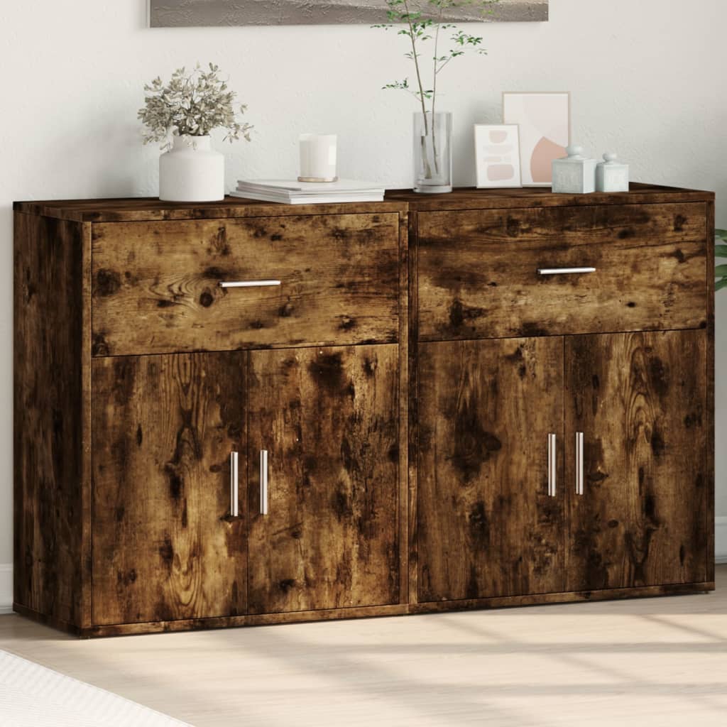 Sideboards, 2 pcs, smoky oak, 60x31x70cm, wood