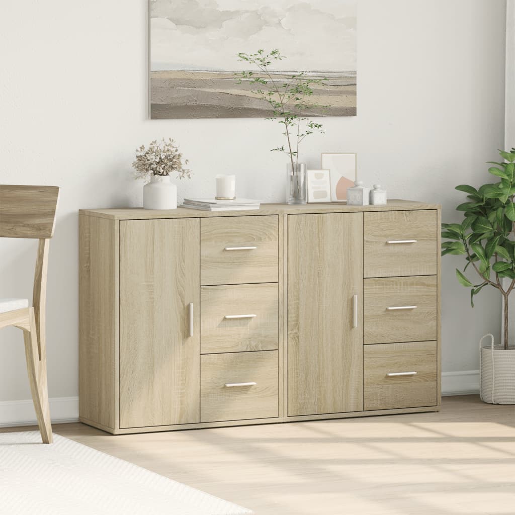 Šoninės spintelės, 2vnt., ąžuolo, 60x31x70cm, apdirbta mediena