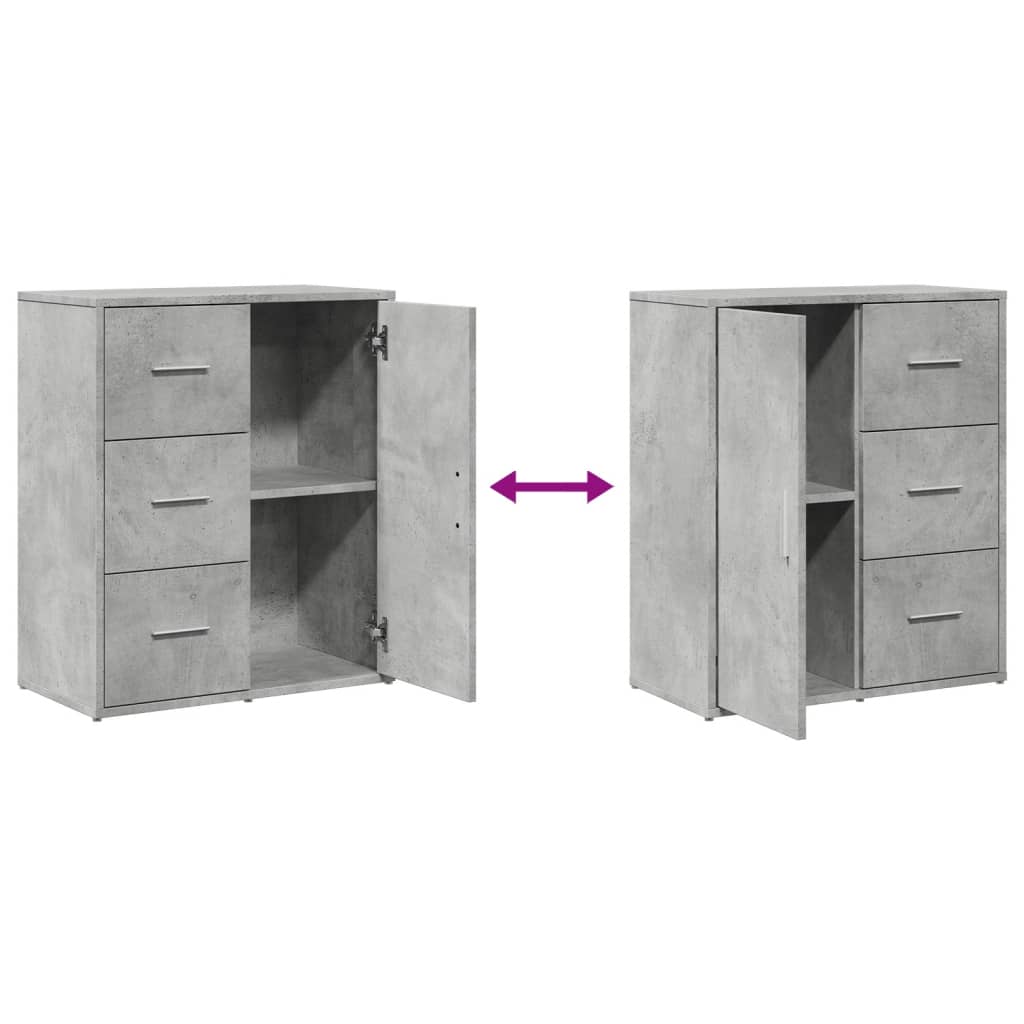 Sideboards, 2 pcs., grey oak, 60x31x70cm, wood