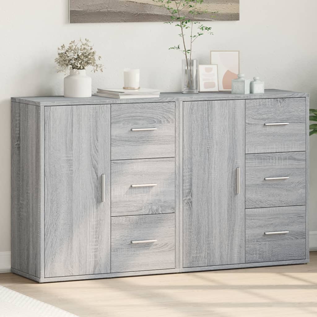 Sideboards, 2 pcs., grey oak, 60x31x70cm, wood
