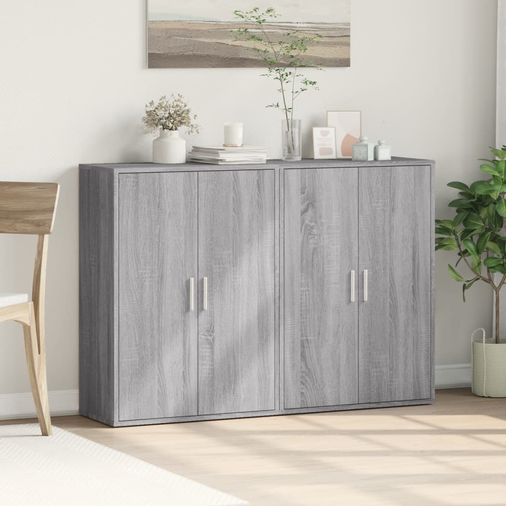 Sideboards, 2 pcs., grey oak, 60x31x84cm, wood