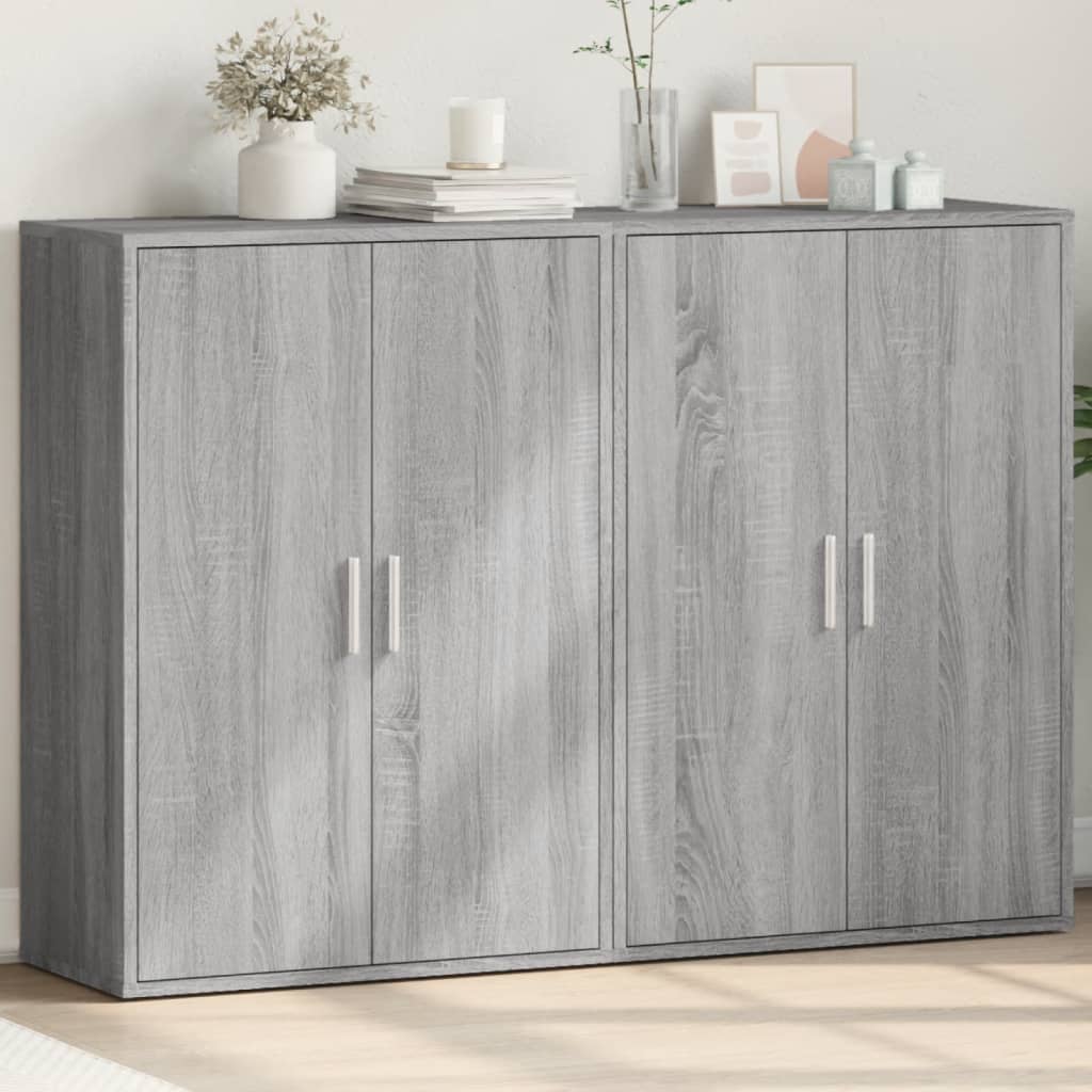 Sideboards, 2 pcs., grey oak, 60x31x84cm, wood
