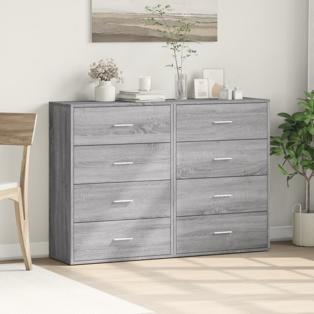 Sideboards, 2 pcs., grey oak, 60x31x84cm, wood