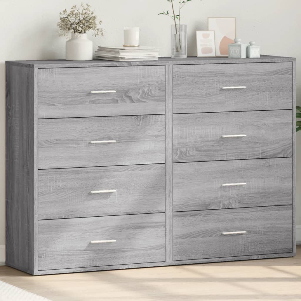 Sideboards, 2 pcs., grey oak, 60x31x84cm, wood