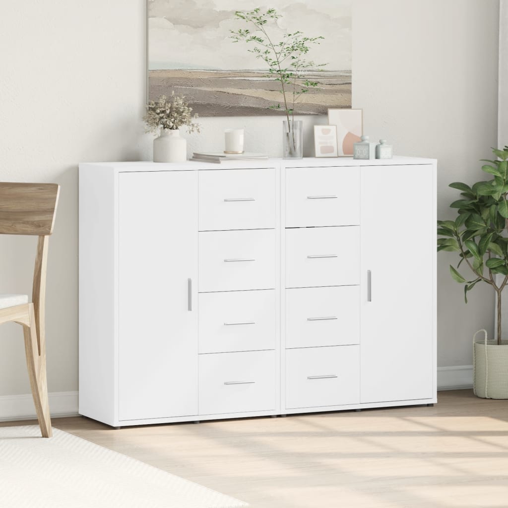 Sideboards, 2 pcs., white, 60x31x84cm, engineered wood