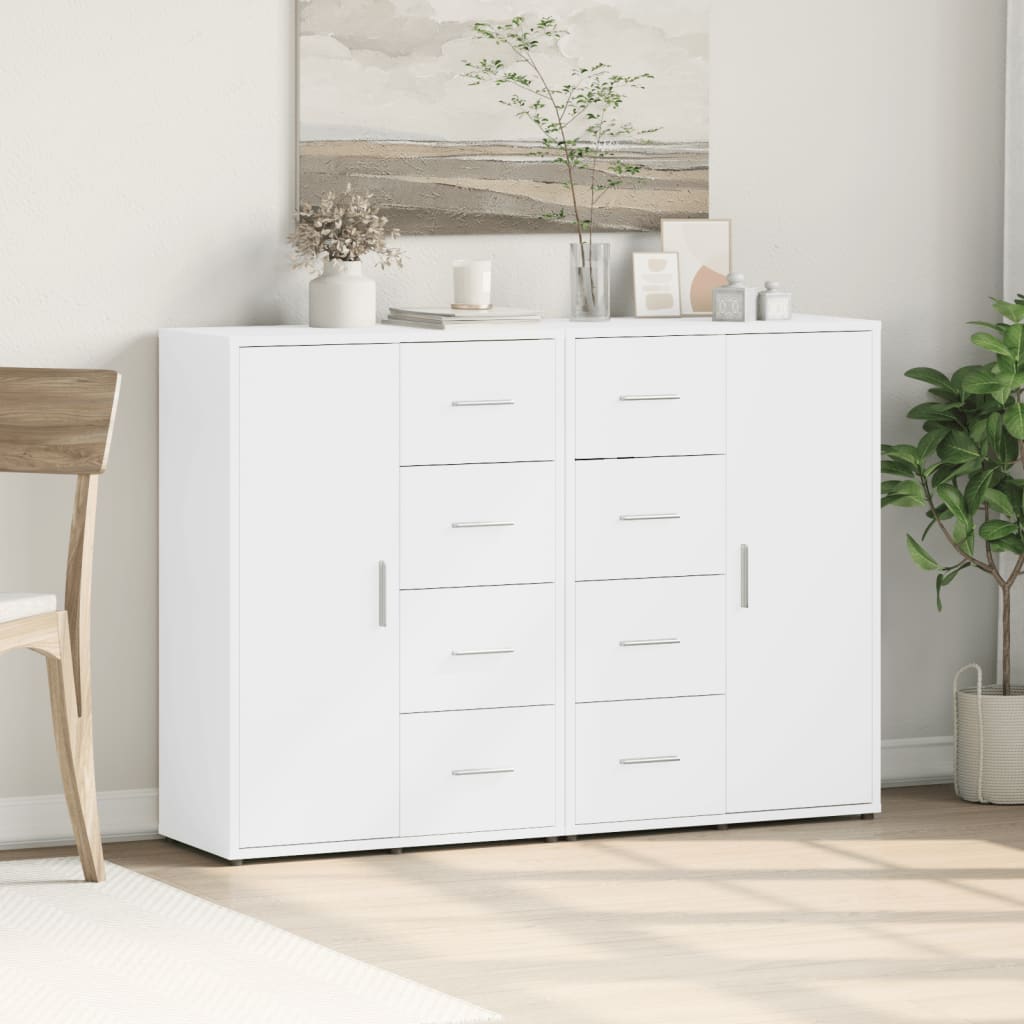 Sideboards, 2 pcs., white, 60x31x84cm, engineered wood