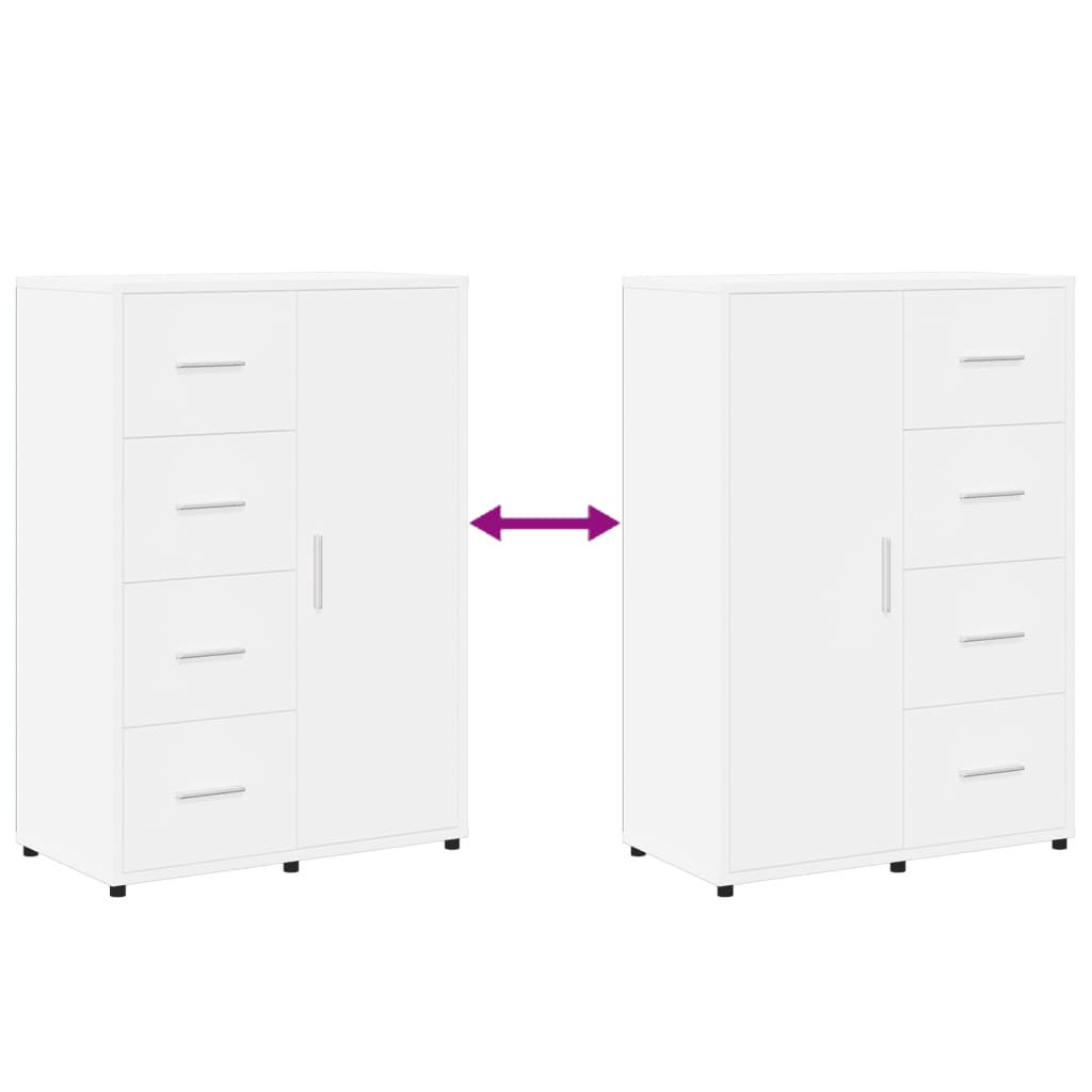 Sideboards, 2 pcs., white, 60x31x84cm, engineered wood