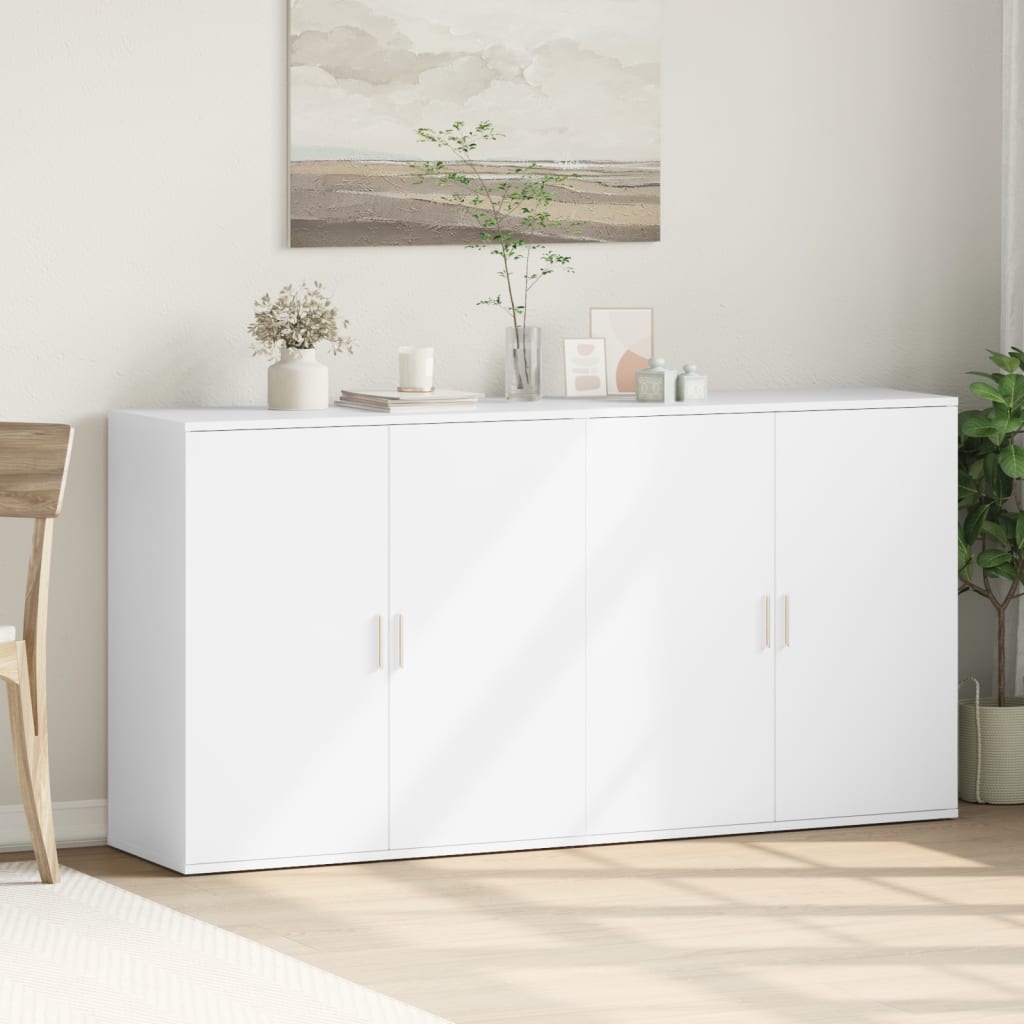 Šoninės spintelės, 2vnt., baltos, 79x38x80cm, apdirbta mediena