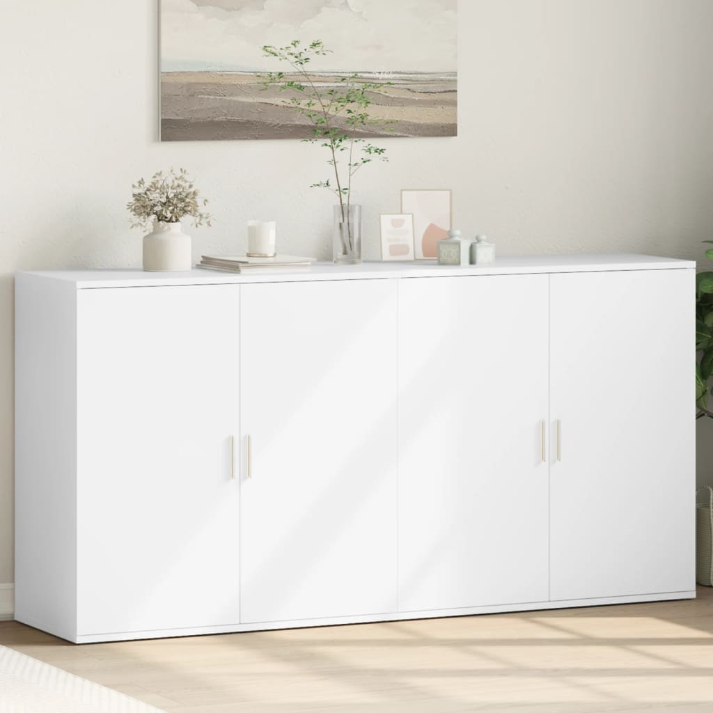 Šoninės spintelės, 2vnt., baltos, 79x38x80cm, apdirbta mediena