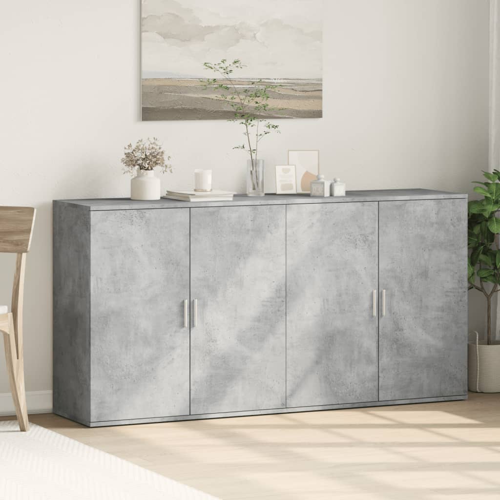 Šoninės spintelės, 2vnt., betono, 79x38x80cm, apdirbta mediena