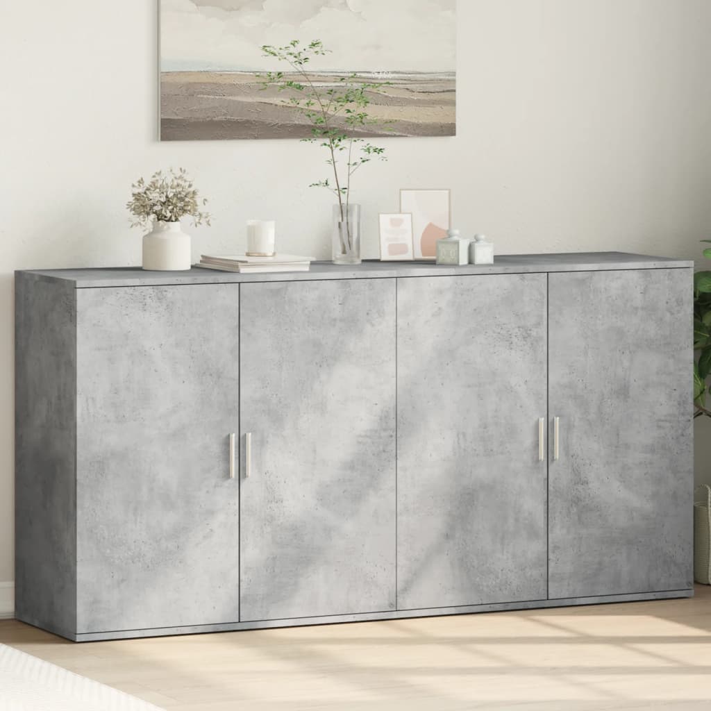 Šoninės spintelės, 2vnt., betono, 79x38x80cm, apdirbta mediena