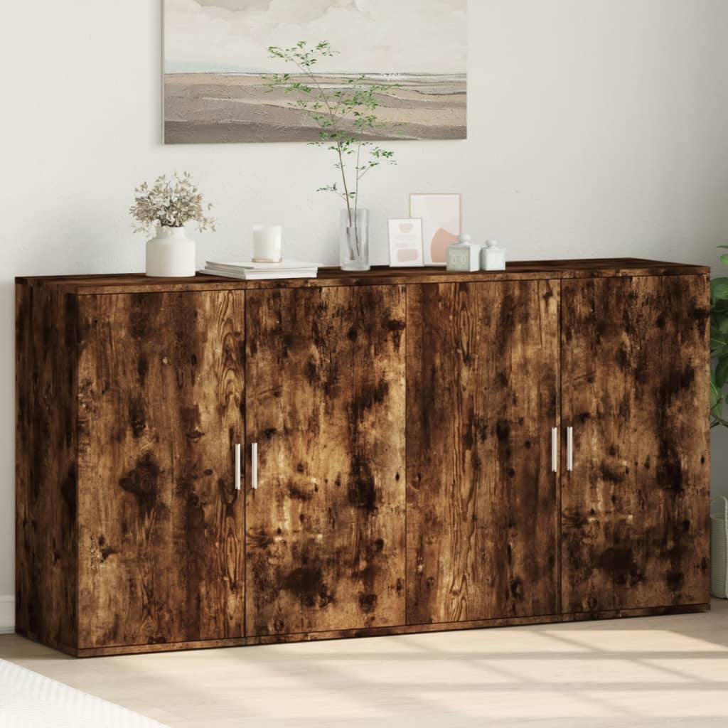 Sideboards, 2 pcs, smoky oak, 79x38x80cm, wood