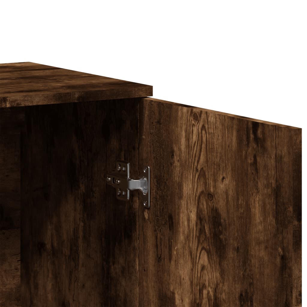 Side cabinets, 3 pcs., smoky oak, engineered wood