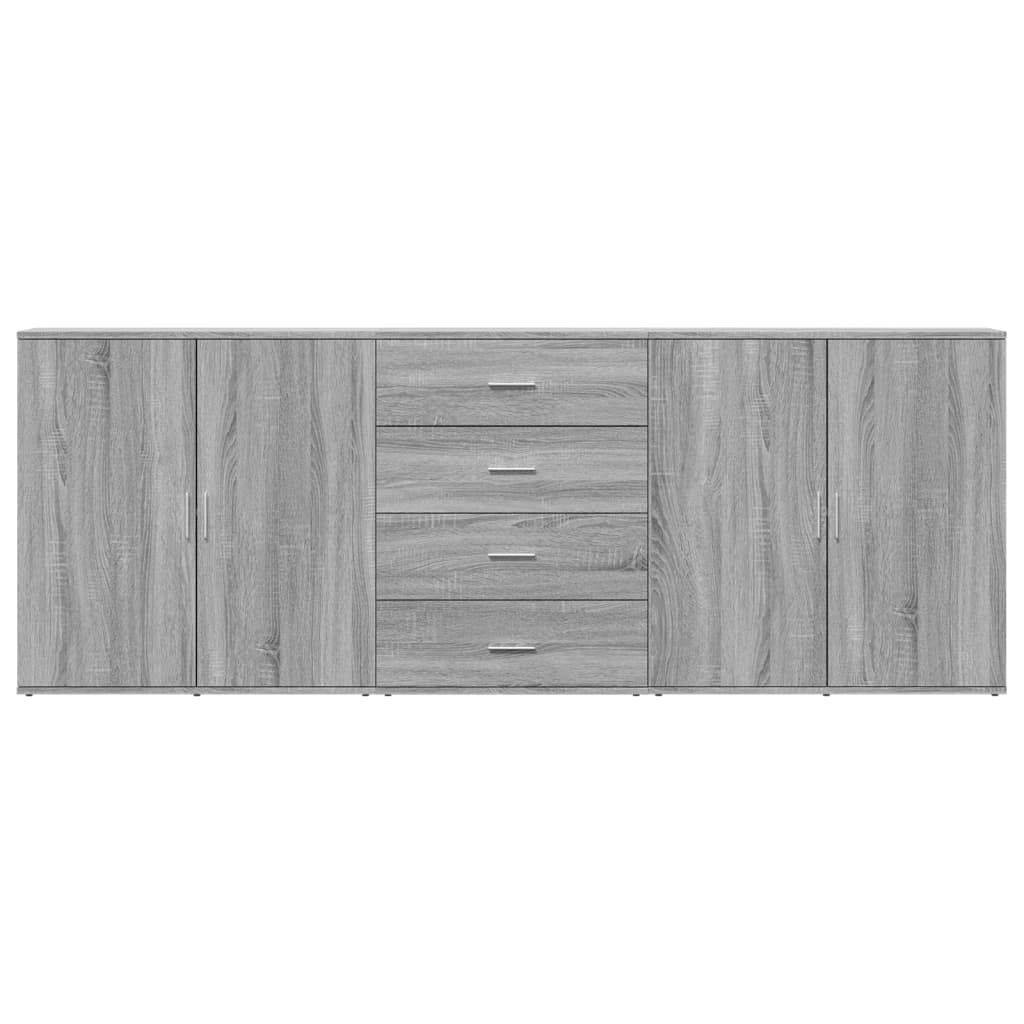 Sideboards, 3 pcs., grey oak, engineered wood