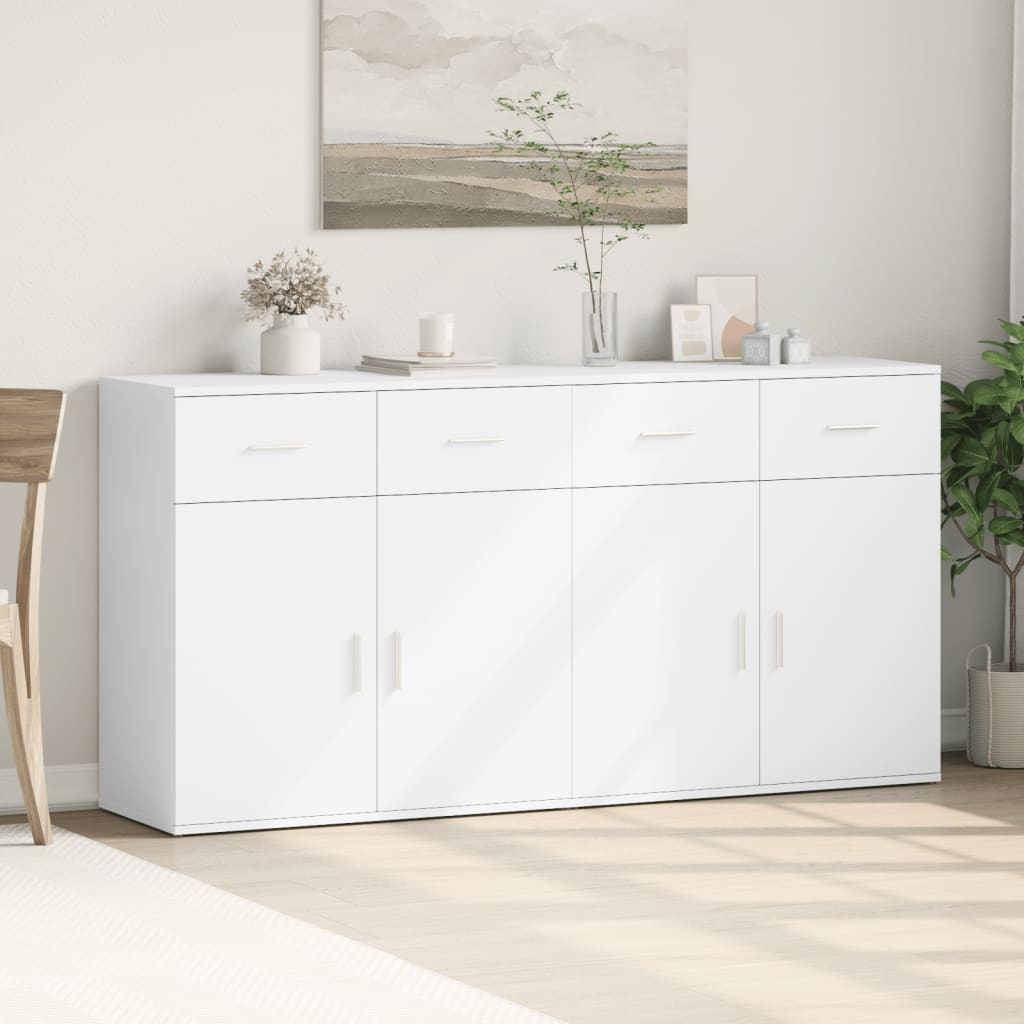 Sideboards, 2 pcs., white, 79x38x80cm, engineered wood