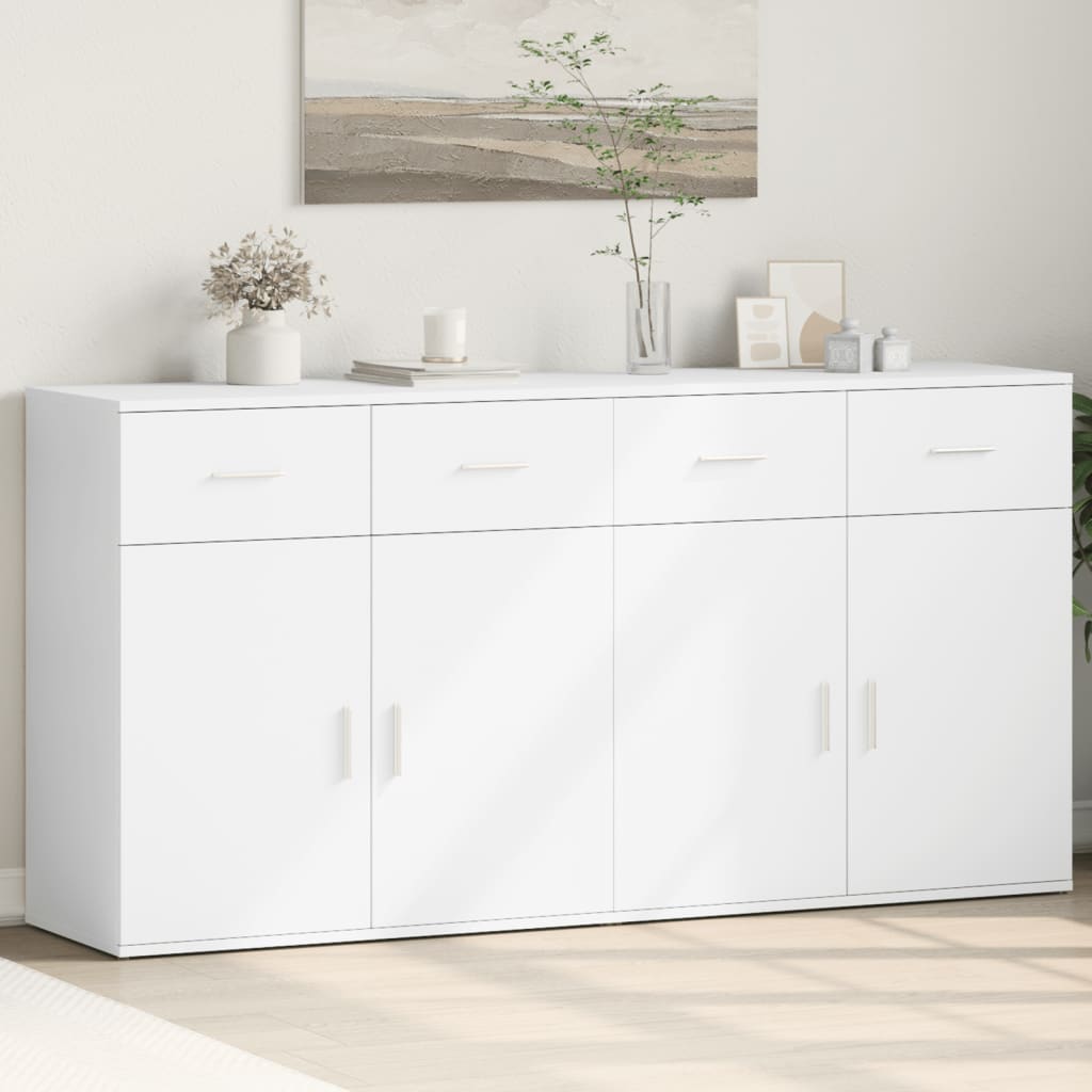 Sideboards, 2 pcs., white, 79x38x80cm, engineered wood