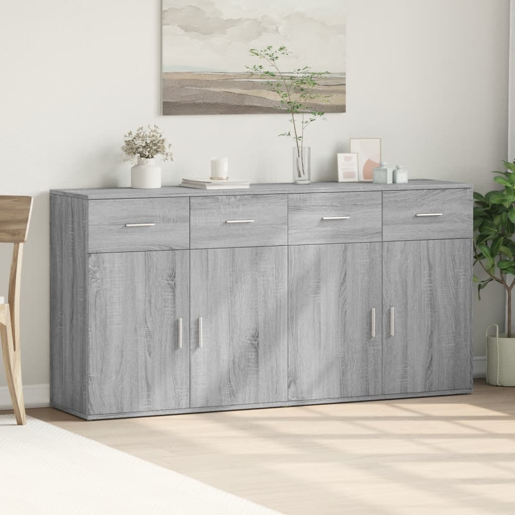 Sideboards, 2 pcs., grey oak, 79x38x80cm, wood