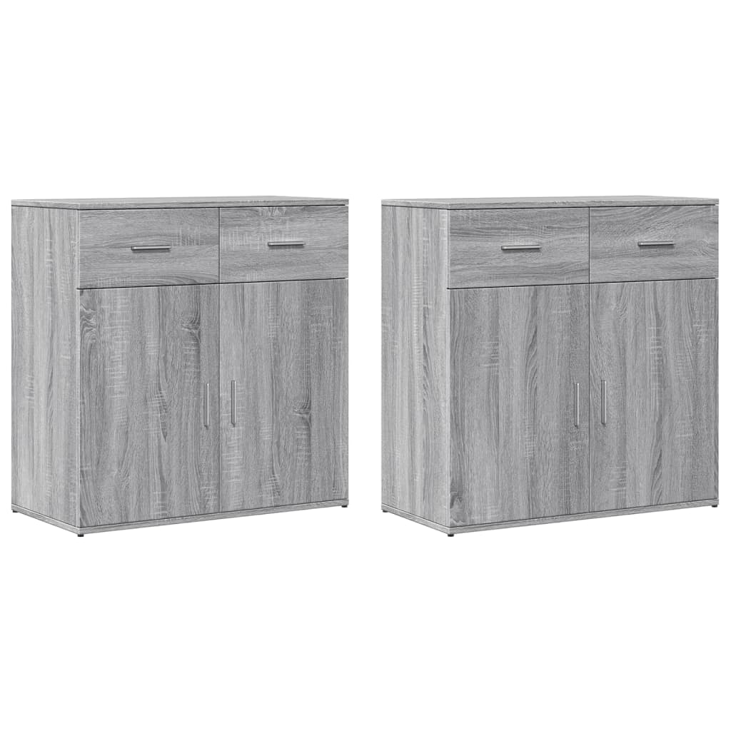 Sideboards, 2 pcs., grey oak, 79x38x80cm, wood