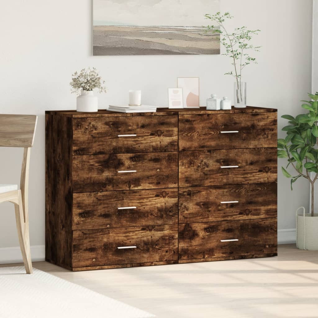 Sideboards, 2 pcs, smoky oak, 60x39x80cm, wood