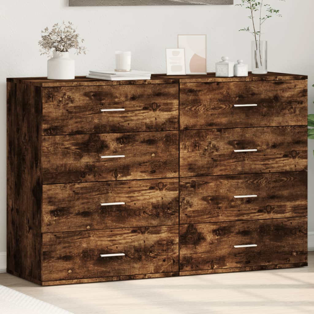 Sideboards, 2 pcs, smoky oak, 60x39x80cm, wood