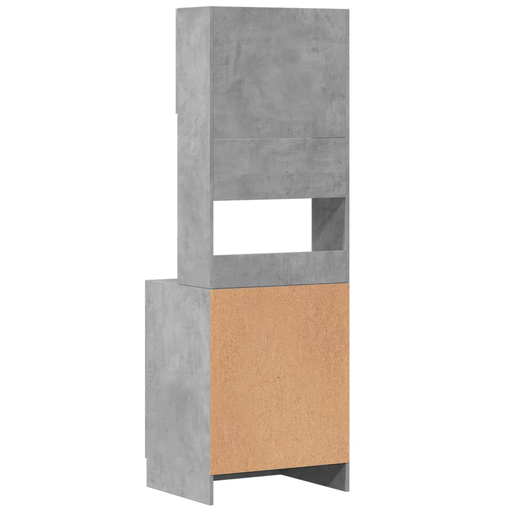 Virtuves skapis, betona pelēks, 60x50x180cm, apstrādāta koksne