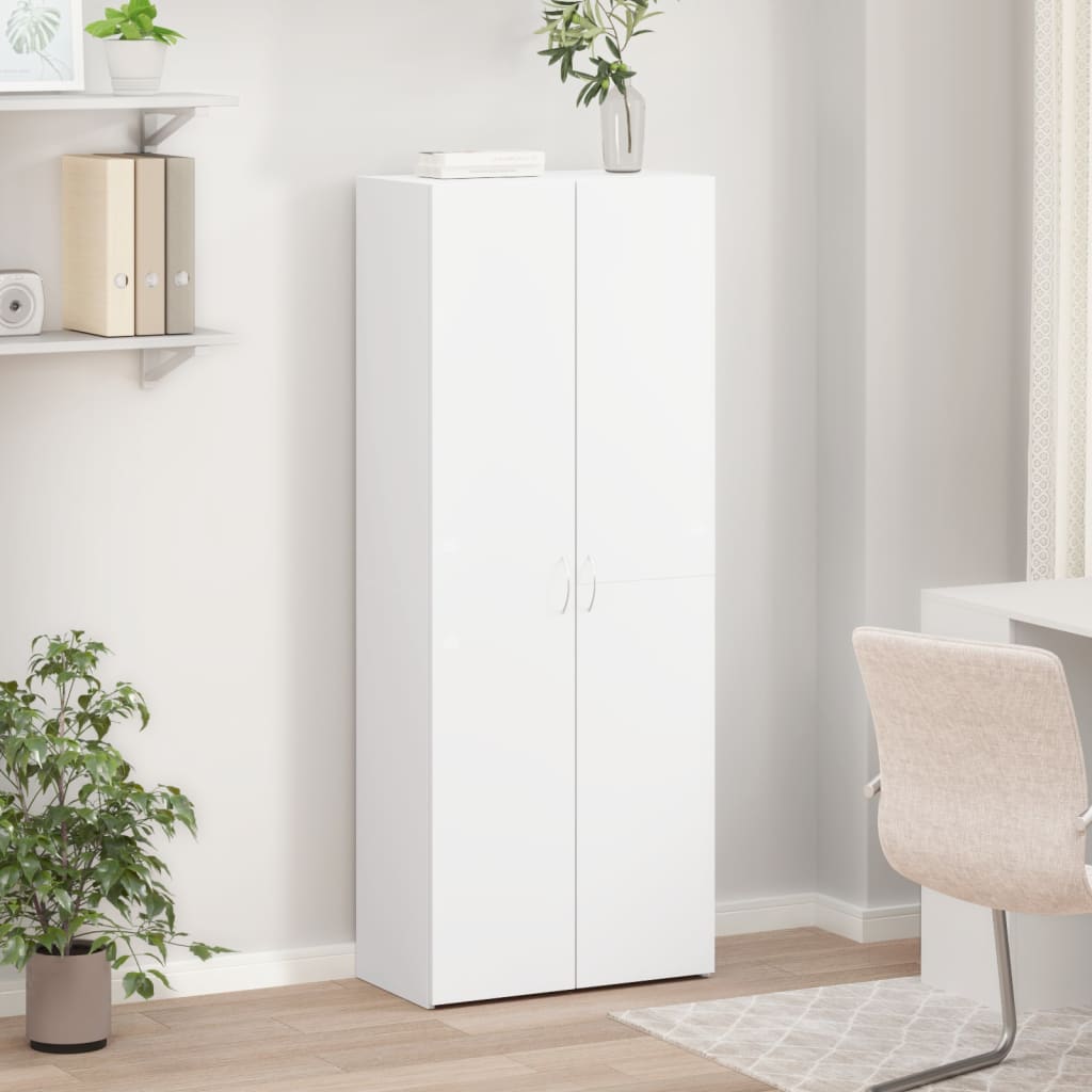 Filing cabinet, white, 60x32x153cm, engineered wood