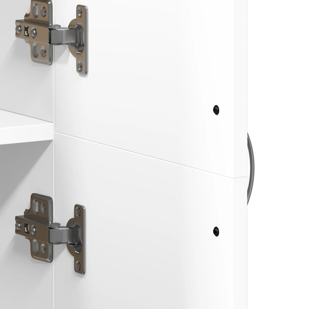 Filing cabinet, white, 60x32x153cm, engineered wood