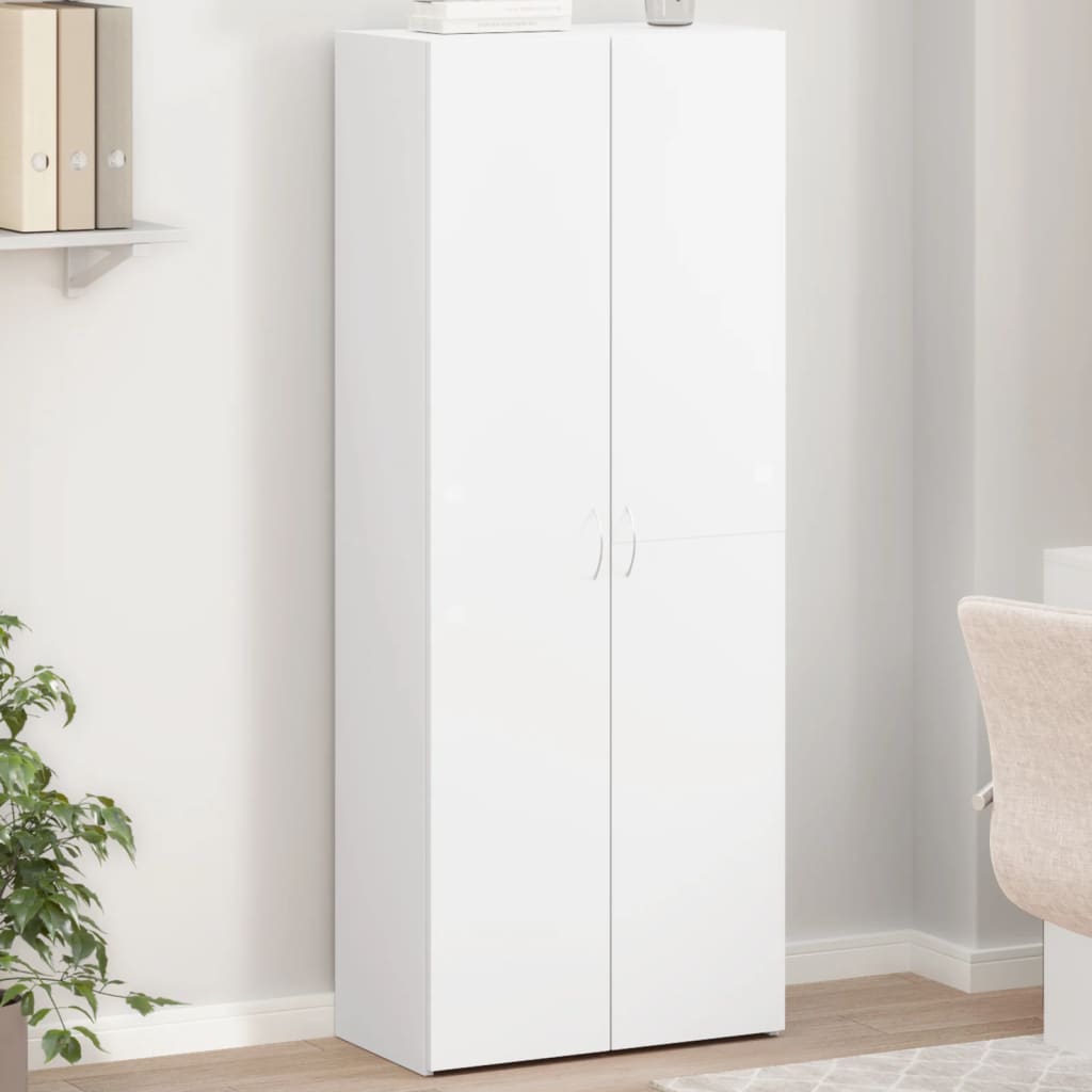 Filing cabinet, white, 60x32x153cm, engineered wood