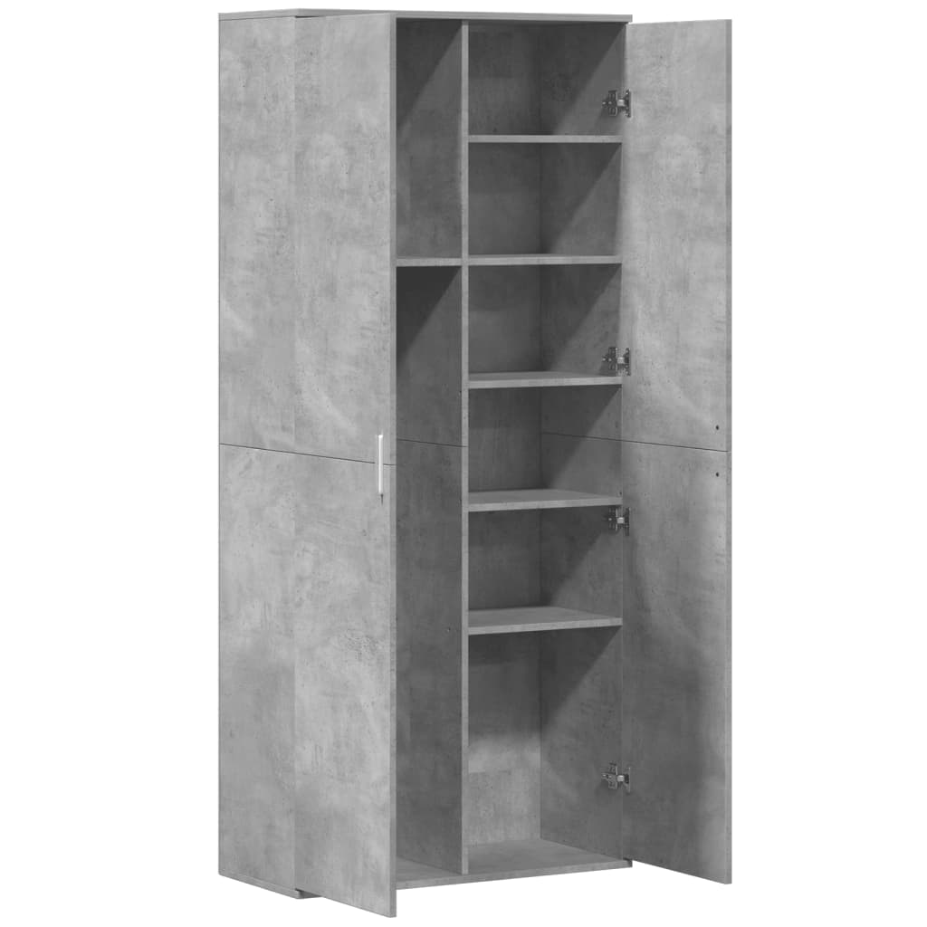 Komoda, betono pilkos spalvos, 80x35x180cm, apdirbta mediena