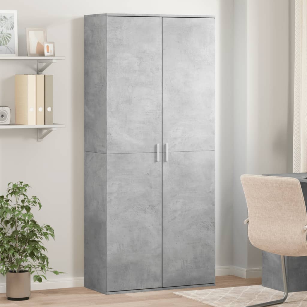 Komoda, betono pilkos spalvos, 80x35x180cm, apdirbta mediena