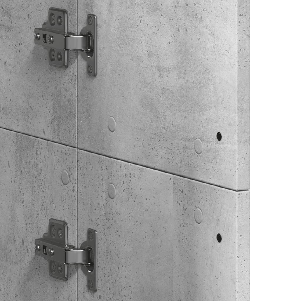 Komoda, betono pilkos spalvos, 60x35x180cm, apdirbta mediena