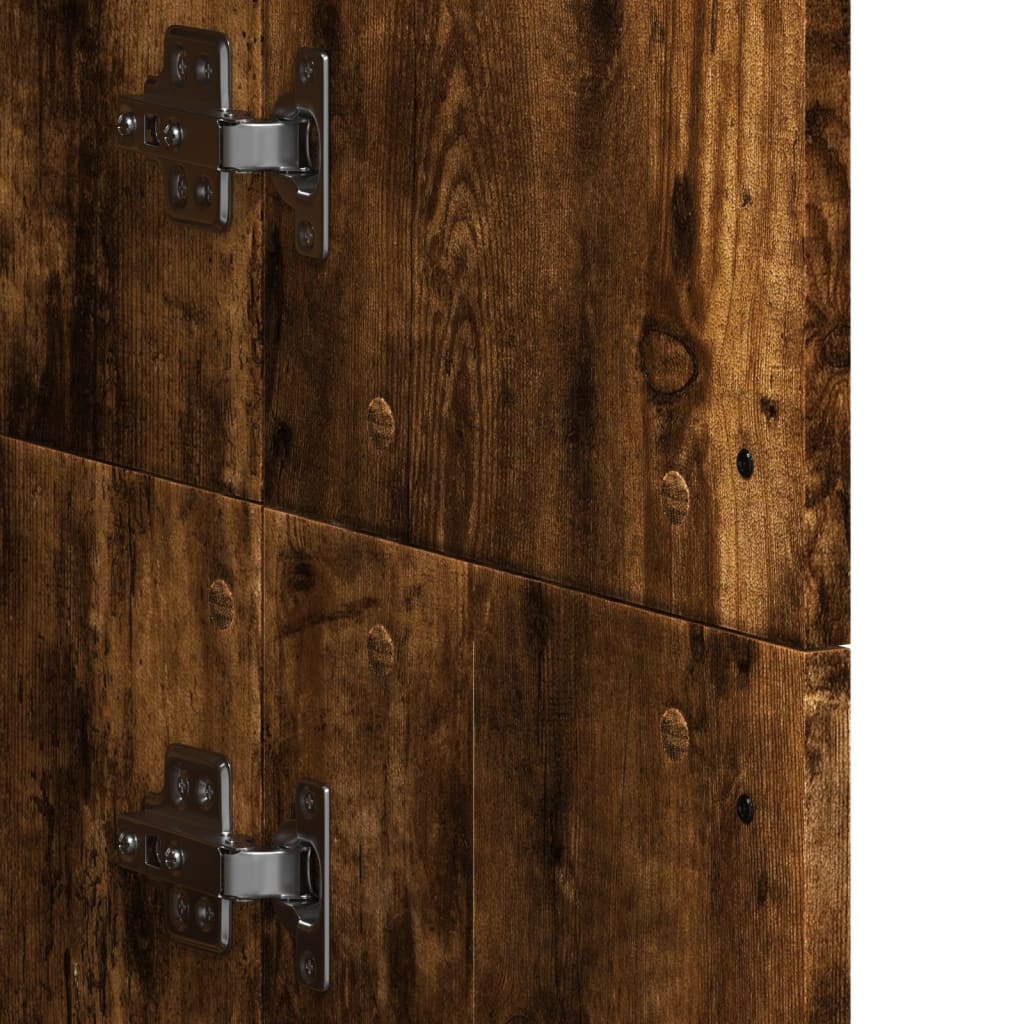 Chest of drawers, smoky oak, 60x35x180cm, engineered wood