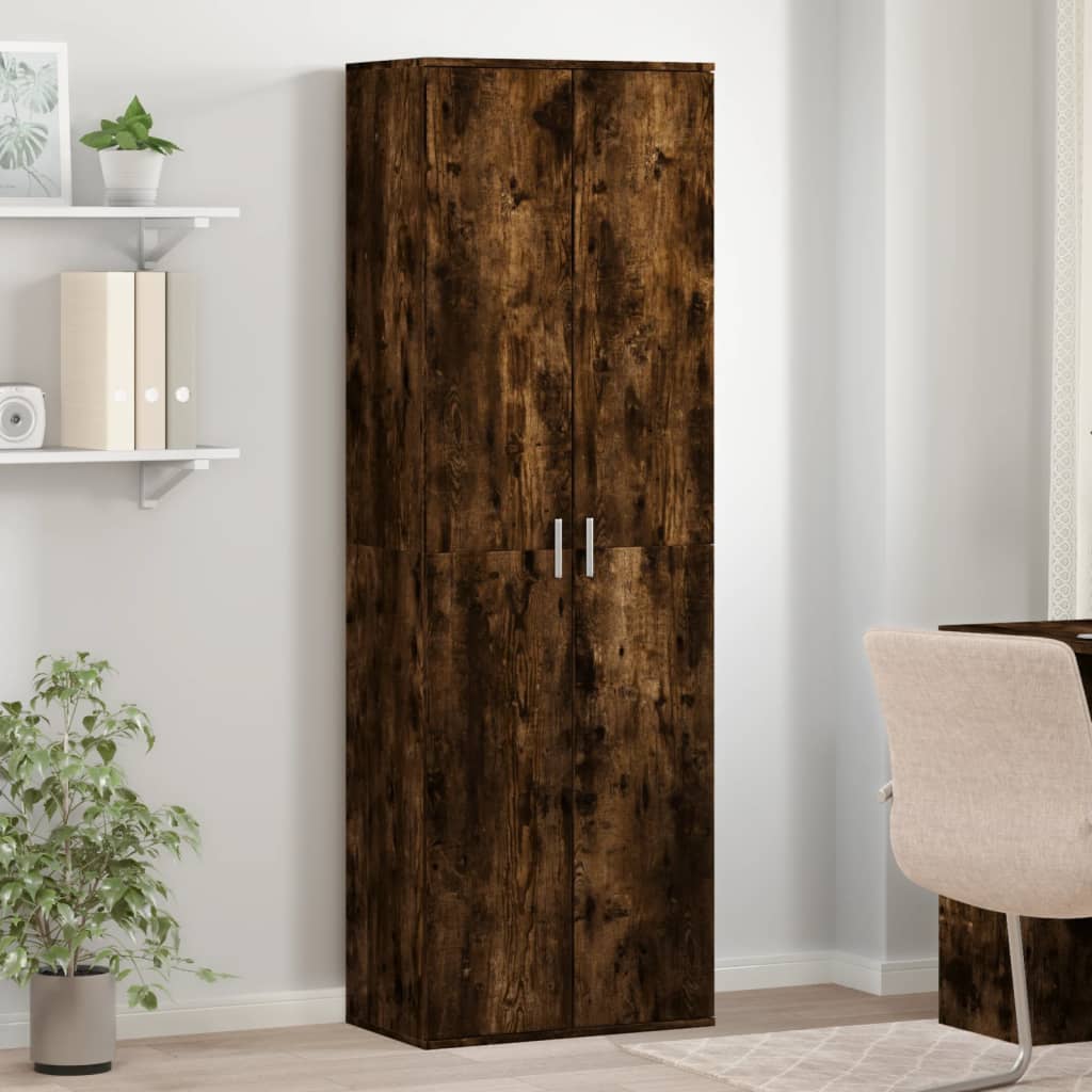 Chest of drawers, smoky oak, 60x35x180cm, engineered wood