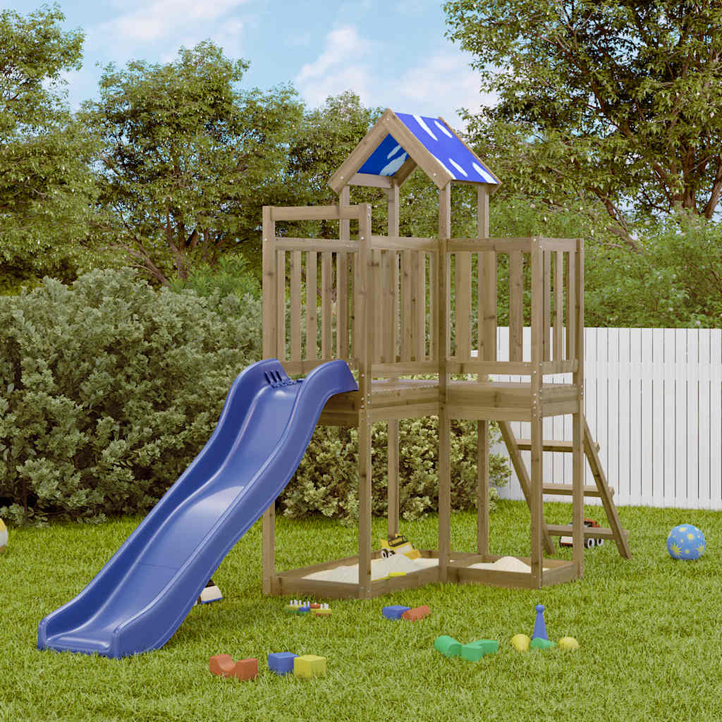Outdoor playground set, impregnated pine wood