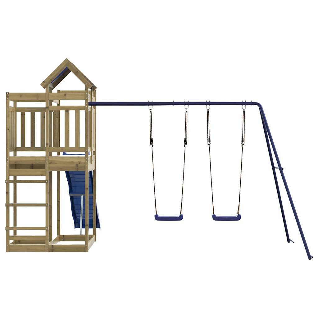 Outdoor playground set, impregnated pine wood