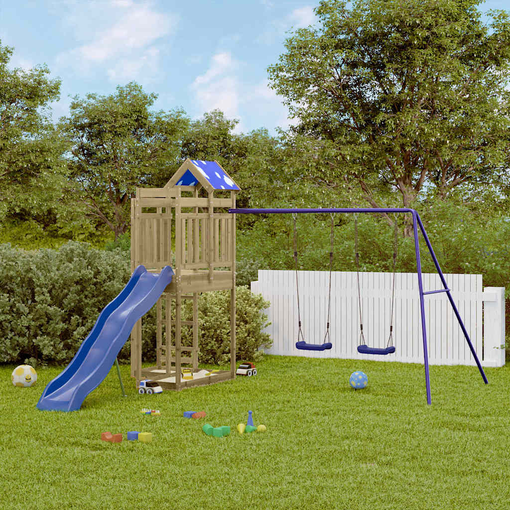 Outdoor playground set, impregnated pine wood