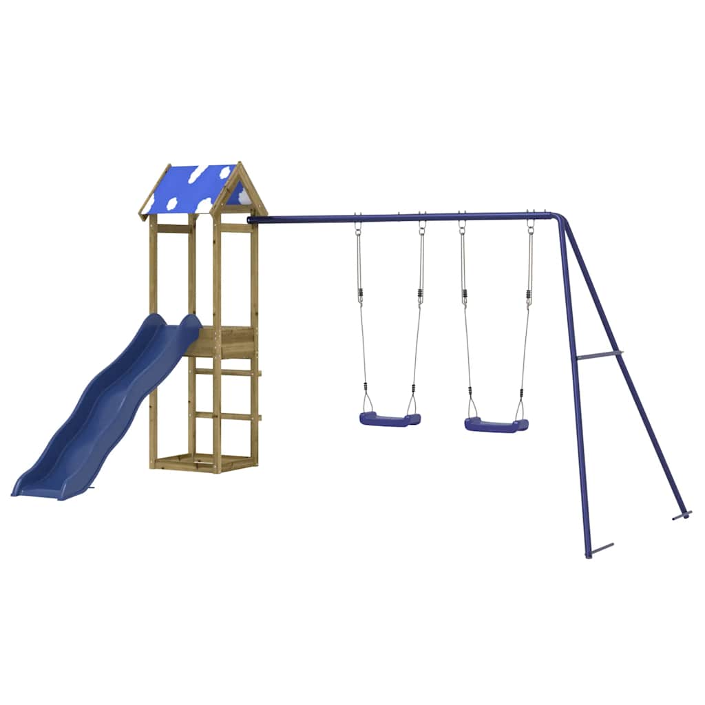 Outdoor playground set, impregnated pine wood