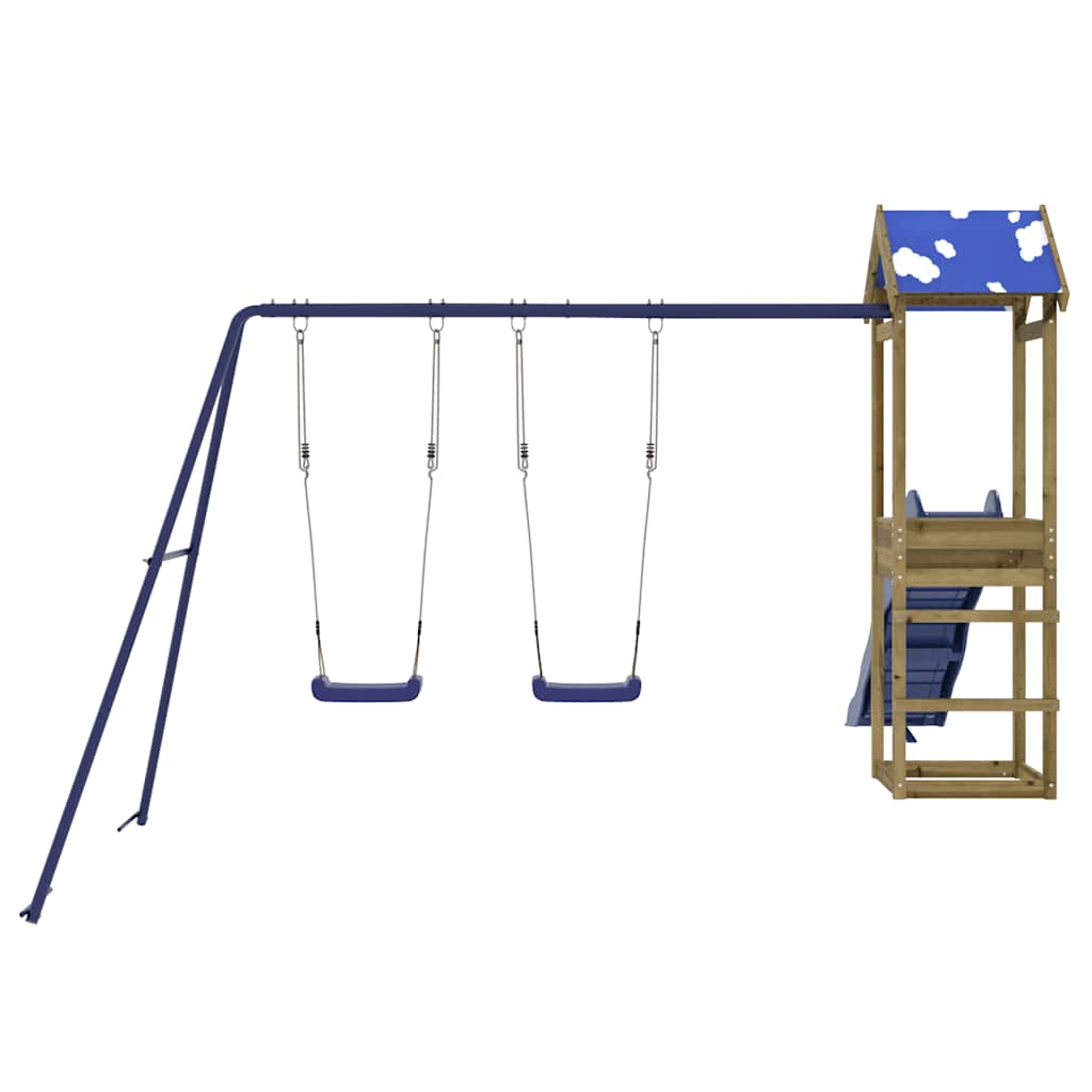 Outdoor playground set, impregnated pine wood