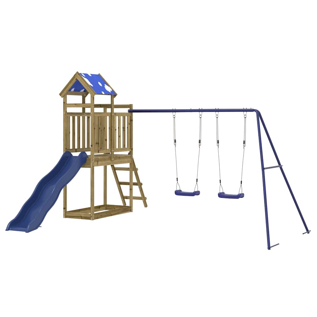 Outdoor playground set, impregnated pine wood