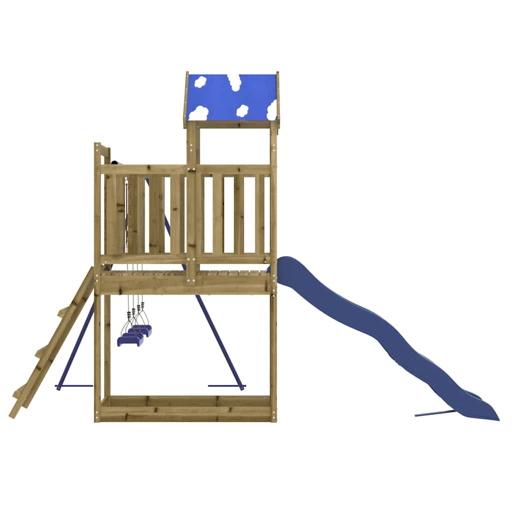 Outdoor playground set, impregnated pine wood