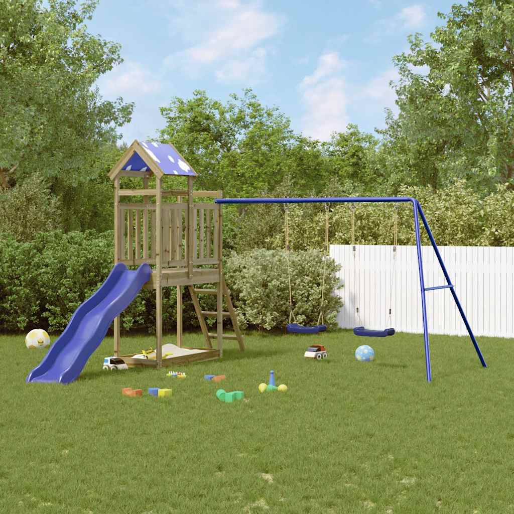 Outdoor playground set, impregnated pine wood