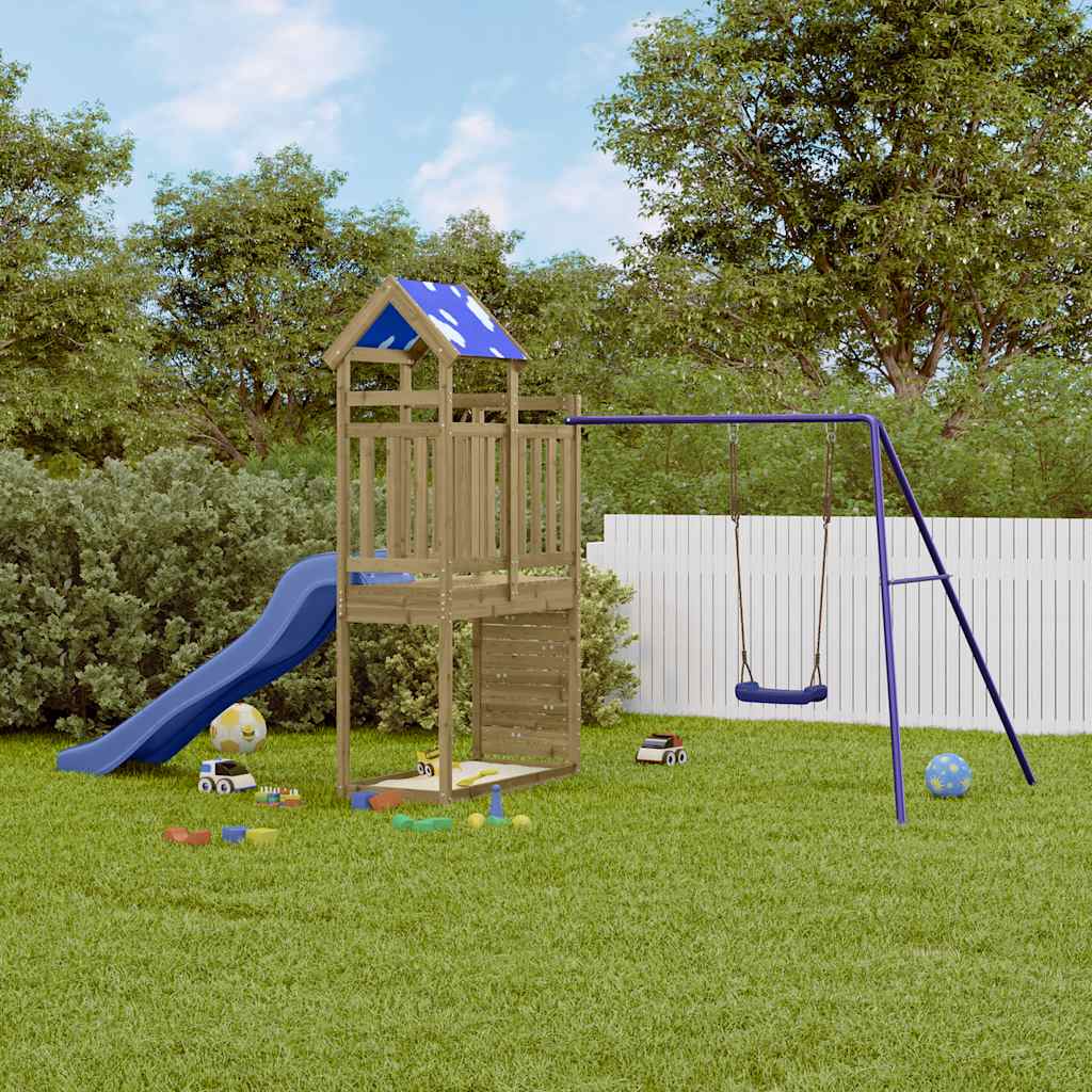 Outdoor playground set, impregnated pine wood