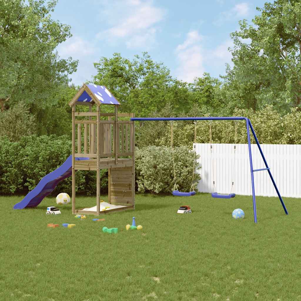 Outdoor playground set, impregnated pine wood