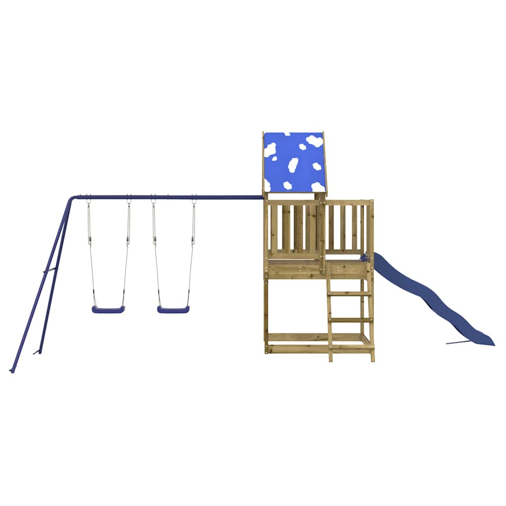Outdoor playground set, impregnated pine wood