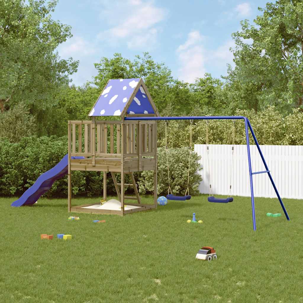 Outdoor playground set, impregnated pine wood